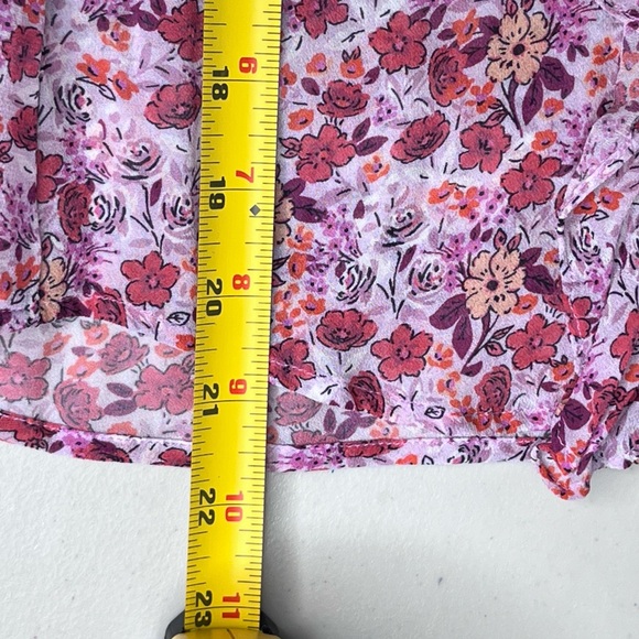 Hale Bob Floral Ruffle Chiffon Sz M Long-Sleeve Blouse - Picture 9 of 10